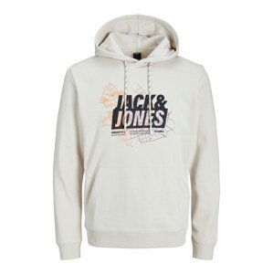 JACK & JONES Mikina  sivobéžová / fialová / oranžová / čierna