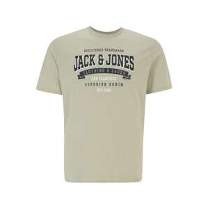 Jack & Jones Plus Tričko  námornícka modrá / svetlozelená / biela