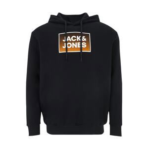 Jack & Jones Plus Mikina 'Steel'  tmavomodrá / svetlohnedá / biela