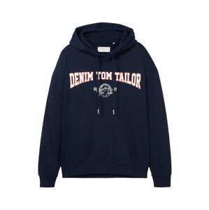 TOM TAILOR DENIM Mikina  tmavomodrá / červená / biela