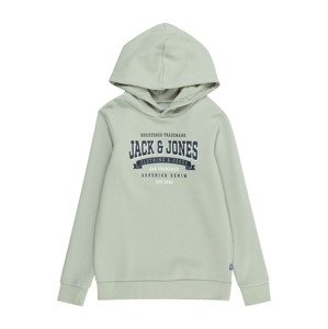 Jack & Jones Junior Mikina  námornícka modrá / pastelovo zelená / šedobiela