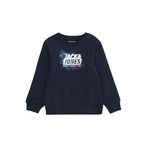 Jack & Jones Junior Mikina 'MAP'  námornícka modrá / svetlomodrá / oranžová / biela