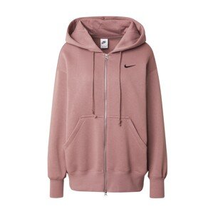 Nike Sportswear Tepláková bunda 'Phoenix Fleece'  svetlofialová / čierna