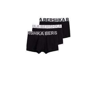 Bershka Boxerky  sivá / čierna / biela