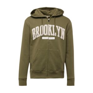 AÉROPOSTALE Tepláková bunda 'BROOKLYN'  béžová / olivová / biela