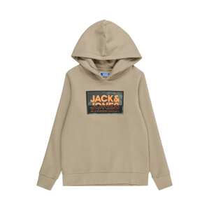 Jack & Jones Junior Mikina 'LOGAN'  tmavobéžová / kaki / oranžová / čierna