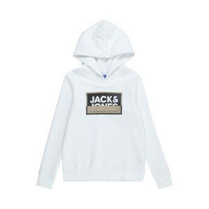 Jack & Jones Junior Mikina 'Logan'  svetlohnedá / čierna / biela