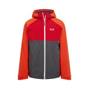 JACK WOLFSKIN Outdoorová bunda 'MOUNT ISA'  tmavosivá / tmavooranžová / červená / biela