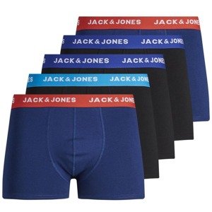 JACK & JONES Boxerky 'Lee'  modrá / tmavočervená / čierna / biela