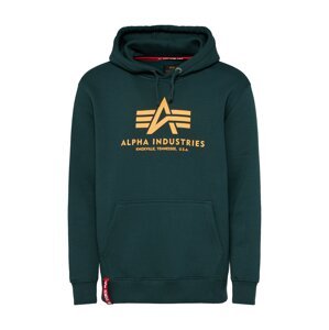 ALPHA INDUSTRIES Mikina  jedľová / svetlooranžová / červená / biela