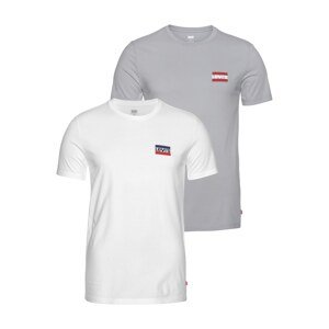 LEVI'S ® Tričko '2PK CREWNECK GRAPHIC NEUTRALS'  sivá / biela