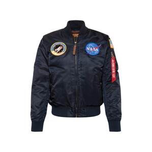 ALPHA INDUSTRIES Prechodná bunda 'NASA'  modrá / tmavomodrá / červená / biela