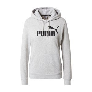 PUMA Športová mikina 'ESSENTIAL Logo Hoodie'  sivá melírovaná / čierna