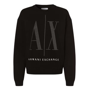 ARMANI EXCHANGE Mikina  čierna / strieborná / biela