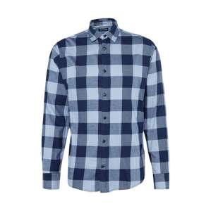 JACK & JONES Košeľa 'Gingham'  námornícka modrá / svetlomodrá / modrá melírovaná