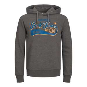 Jack & Jones Plus Mikina  námornícka modrá / sivá melírovaná / oranžová