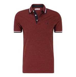 JACK & JONES Tričko 'Paulos'  karmínovo červená / čierna / biela