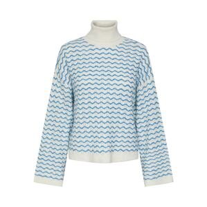 PIECES Oversize sveter 'Joyce'  modrá / biela