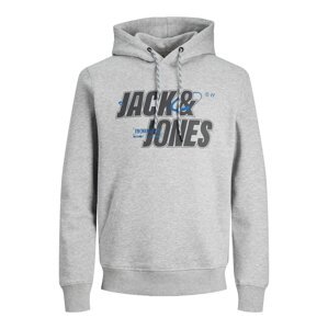 JACK & JONES Mikina 'Black'  modrá / sivá melírovaná / čierna