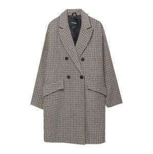 Pull&Bear Prechodný kabát  béžová / svetlohnedá / sivá / čierna
