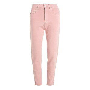 Tommy Jeans Džínsy  svetlohnedá / ružová / červená / biela