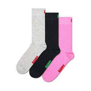 Happy Socks Ponožky  svetlosivá / zelená / svetloružová / čierna