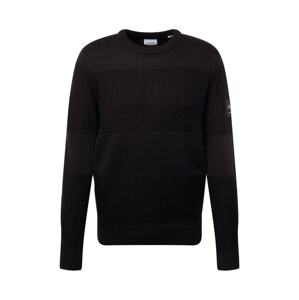 JACK & JONES Sveter 'JAMES'  čierna / biela