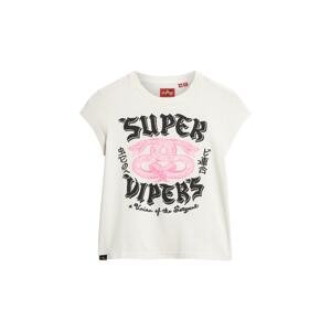 Superdry Tričko  nebielená / svetloružová / čierna