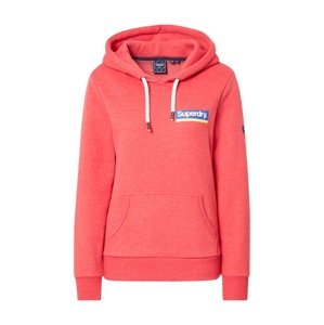 Superdry Mikina  sivá / červená / svetločervená / biela