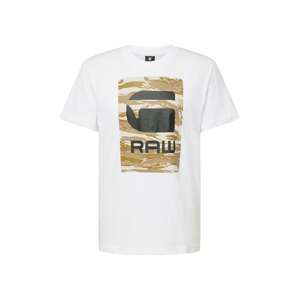 G-Star RAW Tričko  pueblo / kapučíno / čierna / biela