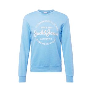 JACK & JONES Mikina 'FOREST'  svetlomodrá / biela