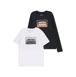 Jack & Jones Junior Tričko 'Steel'  námornícka modrá / biela