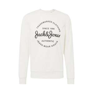 JACK & JONES Mikina 'FOREST'  čierna / biela melírovaná