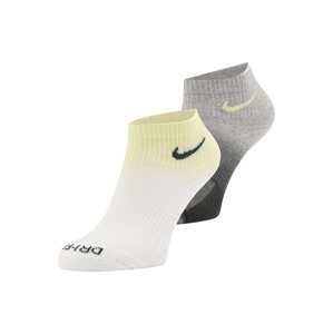 NIKE Športové ponožky 'Everyday Plus'  svetložltá / sivá / tmavosivá / biela