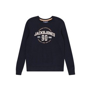 Jack & Jones Junior Mikina 'MINDS'  námornícka modrá / pastelovo oranžová / biela