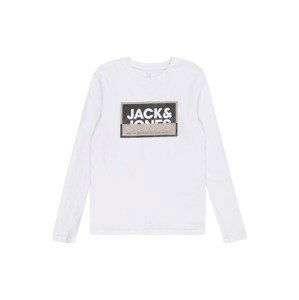 Jack & Jones Junior Tričko 'LOGAN'  tmavobéžová / grafitová / biela