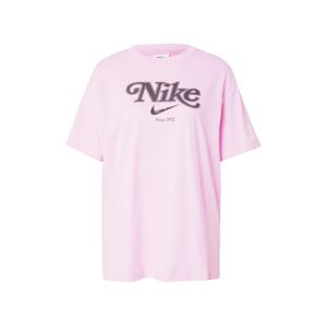 Nike Sportswear Oversize tričko  ružová / čierna melírovaná