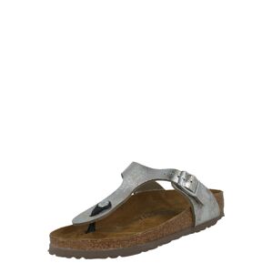 BIRKENSTOCK Šľapky 'Gizeh'  čierna / strieborná