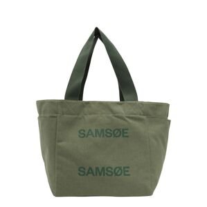 Samsøe Samsøe Shopper 'Salanita'  nefritová / tmavozelená / biela
