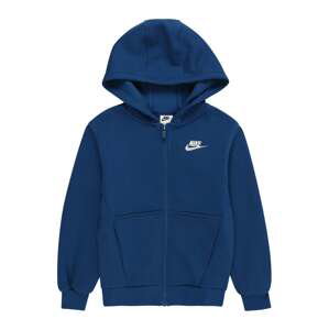 Nike Sportswear Tepláková bunda 'CLUB FLEECE'  modrá / biela