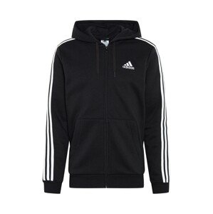 ADIDAS SPORTSWEAR Športová mikina so zipsom 'Essentials Fleece 3-Stripes '  čierna / biela