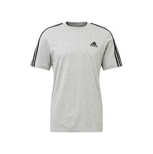 ADIDAS SPORTSWEAR Funkčné tričko 'Essentials 3-Stripes'  sivá melírovaná / čierna