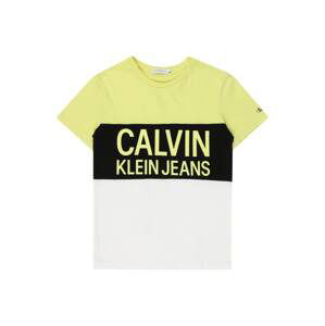 Calvin Klein Jeans Tričko  citrónová / čierna / biela