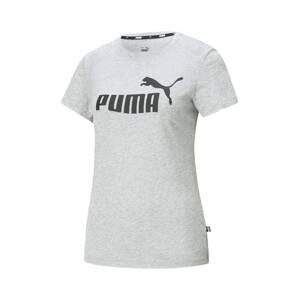 PUMA Funkčné tričko 'Essential Logo Tee'  sivá melírovaná / čierna