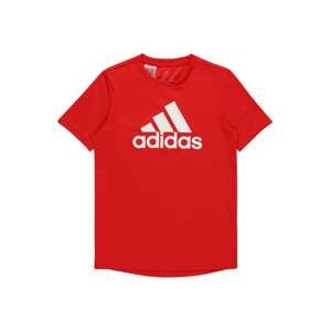 ADIDAS SPORTSWEAR Funkčné tričko 'Aeroready Designed To Move Big Logo'  ohnivo červená / biela