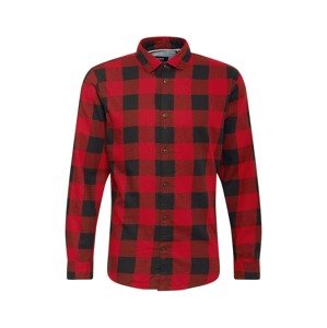 JACK & JONES Košeľa 'Gingham'  krvavo červená / čierna