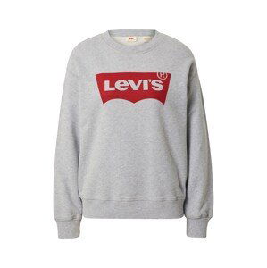 LEVI'S ® Mikina 'Graphic Standard Crew'  sivá melírovaná / červená