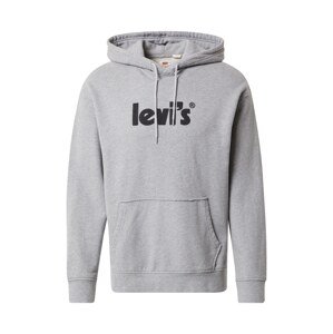 LEVI'S ® Mikina 'Relaxed Graphic Hoodie'  sivá melírovaná / čierna