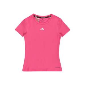 ADIDAS SPORTSWEAR Funkčné tričko 'Icons'  sivá / ružová / biela