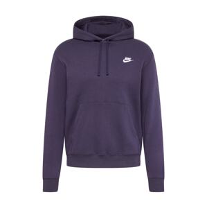 Nike Sportswear Mikina 'Club Fleece'  baklažánová / biela